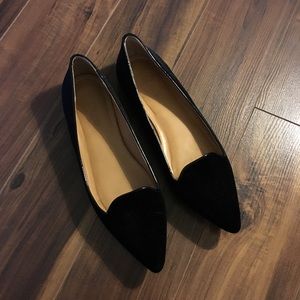 Black velvet J.Crew Flats